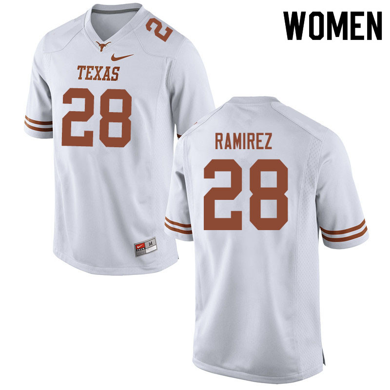 Women #28 Mason Ramirez Texas Longhorns College Football Jerseys Sale-White